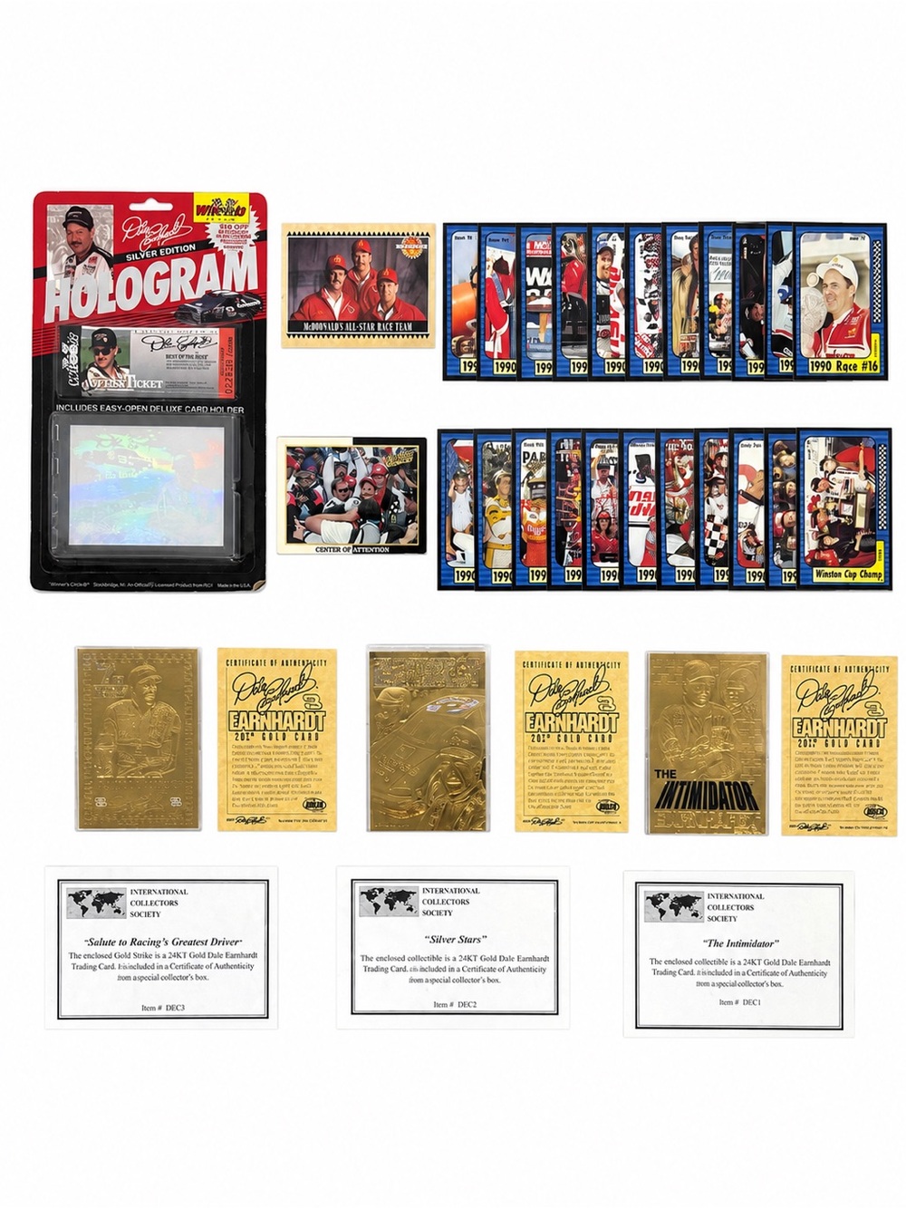 Vintage Dale Earnhardt NASCAR Sports Trading Card Lot - Vintage Auto Racing